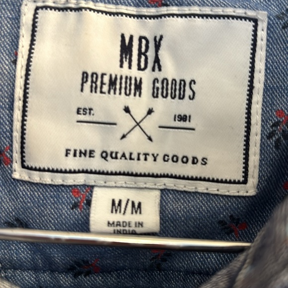 MBX Premium Goods Button Up Shirt Mens Medium - Picture 6 of 8